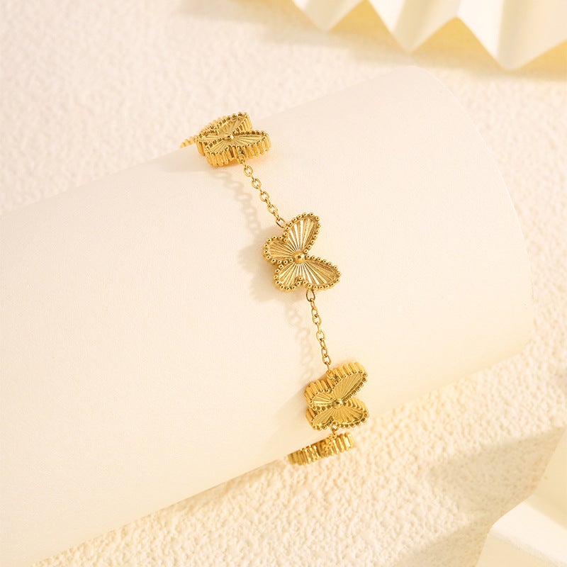 Titanium Steel Bracelet Fashion Jewelry Accessible Luxury High-End Butterfly Elegant Versatile Women'S Stainless Steel Hand Jewelry Bracelet - Image 4